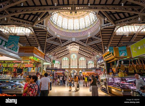 Valencia Spanien Markt, Innenansicht des Mercado Central - Central ...