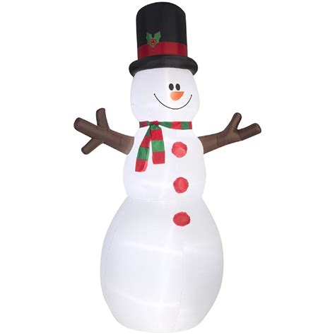 Giant Inflatable 12' Snowman With Stick Arms - Walmart.com - Walmart.com