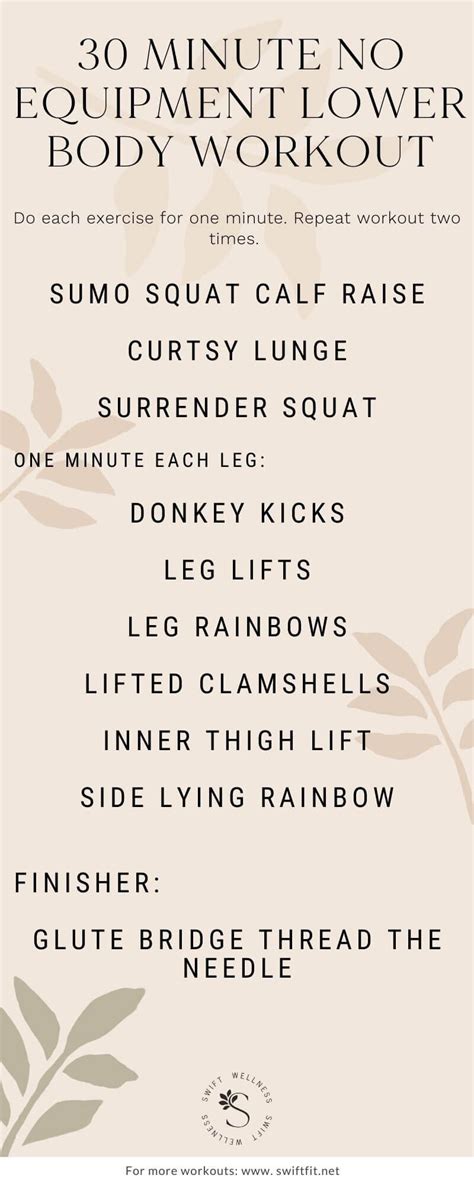 30 Minute No Equipment Lower Body Workout | Swift Wellness