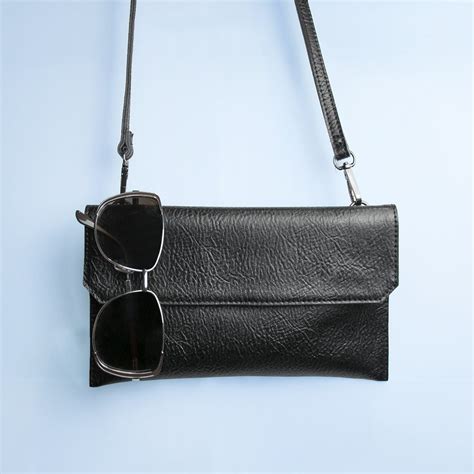 Personalised Black Leather Clutch Bag | Yes Please!