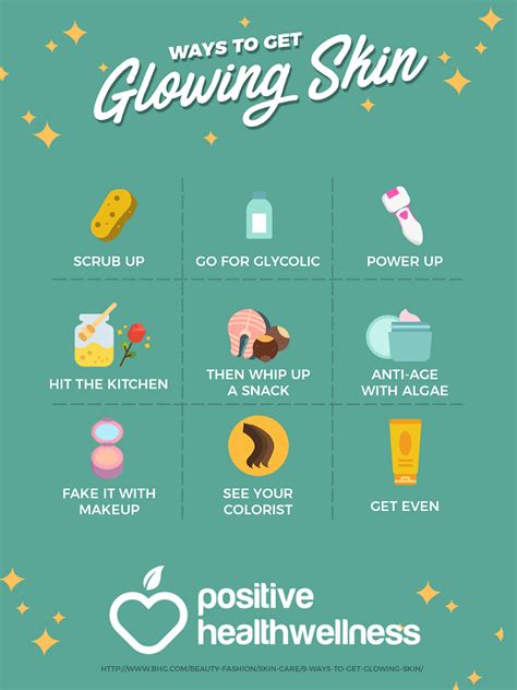 9 Ways to Get Glowing Skin – Infographic – Positive Health Wellness