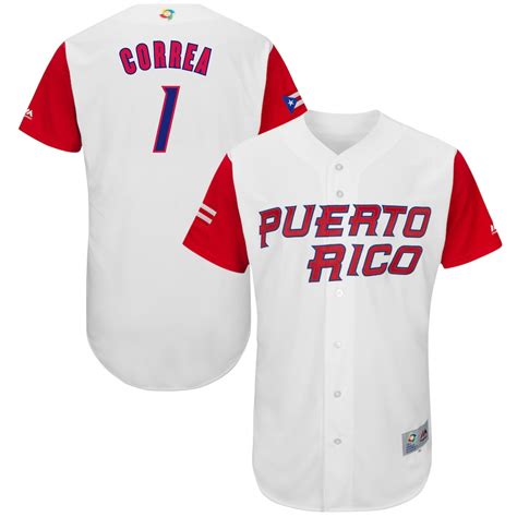 Men's Puerto Rico Baseball Carlos Correa Majestic White 2017 World Baseball Classic Authentic Jersey