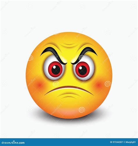 Angry Emoticon - Emoji - Vector Illustration Stock Vector - Illustration of design, emotion ...