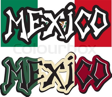 Mexico word graffiti different style. ... | Stock vector | Colourbox