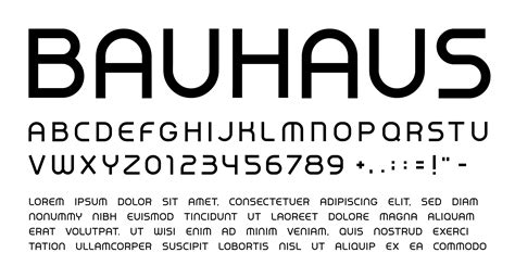 Bauhaus letters and numbers set. Rounded headline uppercase modern style vector latin alphabet ...