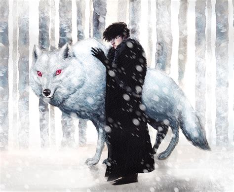 Jon Snow and Ghost by Darkalia on DeviantArt