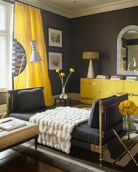 Yellow and Gray Living Room - Contemporary - living room - Eric Piasecki Photography