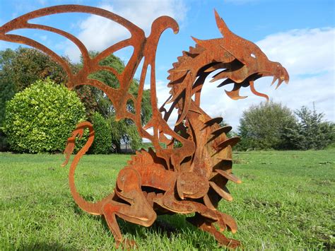 Rusty Metal Dragon Sculpture / 3D Dragon Metal Art Sculpture / | Etsy