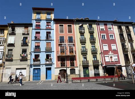 Historic Old Town of Pamplona Navarre Spain Stock Photo - Alamy