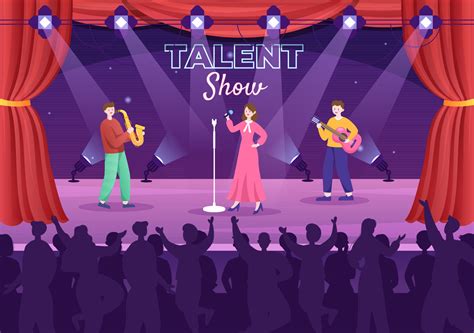 Talent Show with Contestants Displaying their Skill on Stage or Podium in Front of Judges ...