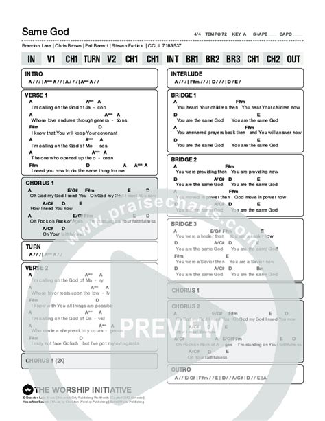 Same God Chords PDF (The Worship Initiative) - PraiseCharts
