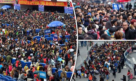 100,000 people queue at Chinese train station after snow delay | Travel News | Travel | Express ...