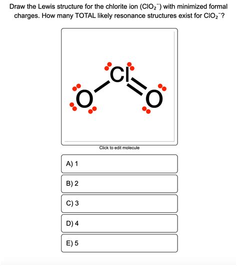 Solved Draw The Lewis Structure For The Chlorite Ion Cio What Is | My XXX Hot Girl