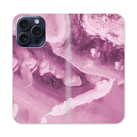 Fluid Pink Marble iPhone 15 Pro Flip Case | Case-Custom