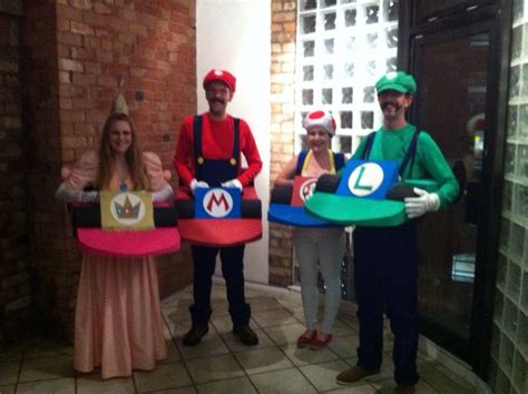 Homemade Mario Kart Costumes - Mario, Luigi, Princess Peach and Toad