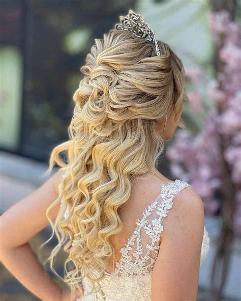 Quinceanera Hairstyles With Tiara Down