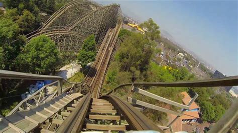 Medusa Wooden Roller Coaster POV Six Flags Mexico Front Seat On-Ride ...