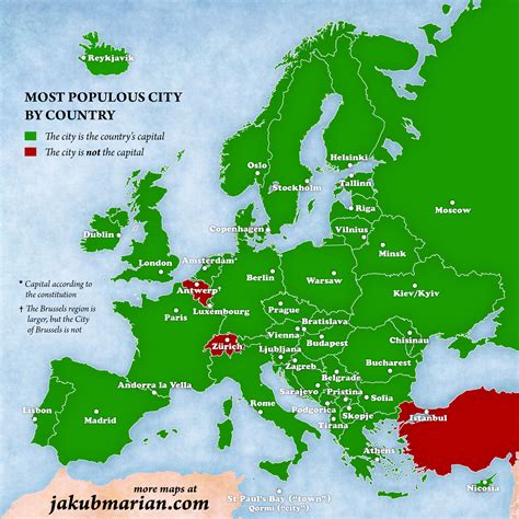 Major Cities In Europe Map - Map
