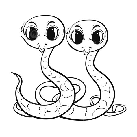 Cute Snake Coloring Pages Outline Sketch Drawing Vector, Cobras Drawing ...