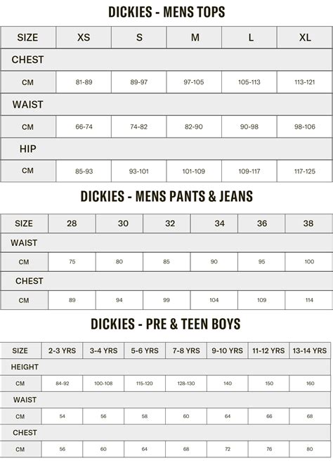 kukko luukku valuutta dickies size chart mens henkilökohtainen ...