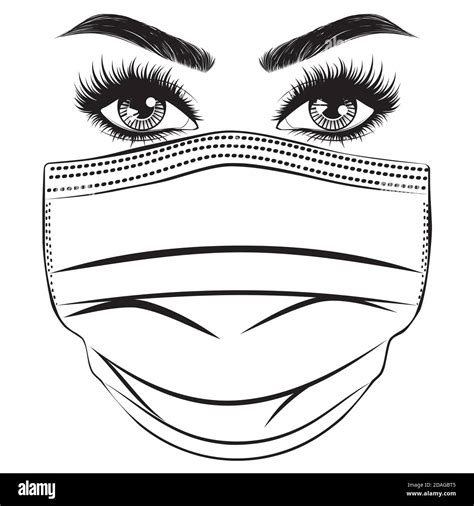 Woman eyes with disposable face mask illustration design Stock Vector Image & Art - Alamy