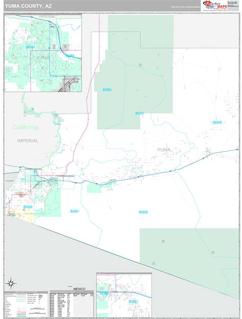 Yuma County, AZ Wall Map Premium Style by MarketMAPS - MapSales