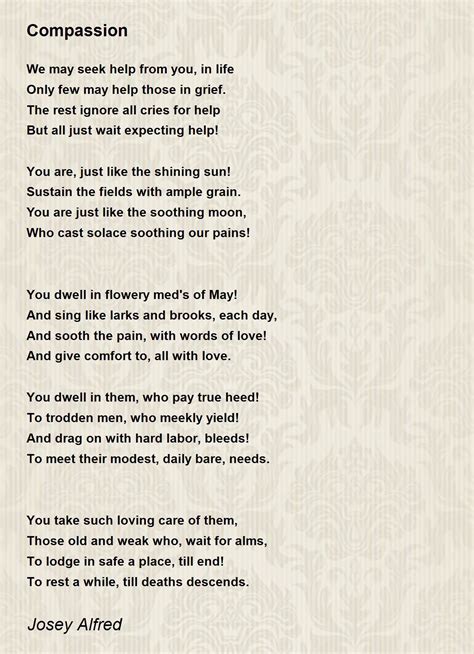 Compassion - Compassion Poem by Josey Alfred