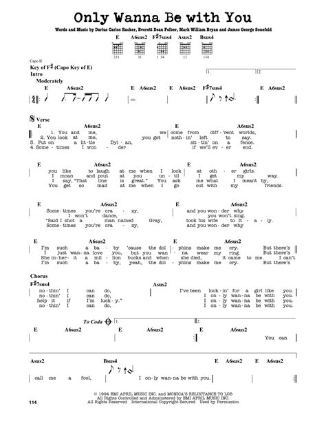 Only Wanna Be With You by Hootie & The Blowfish - Guitar Lead Sheet ...