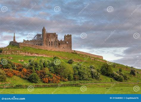 The Rock of Cashel at Sunset Stock Photo - Image of sunset, evening ...