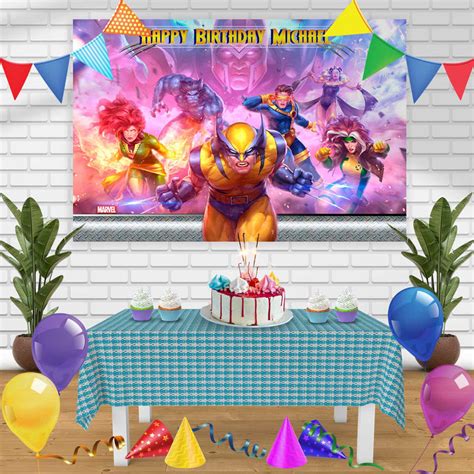 Wolverine X men Birthday Banner Personalized Party Backdrop Decoration ...