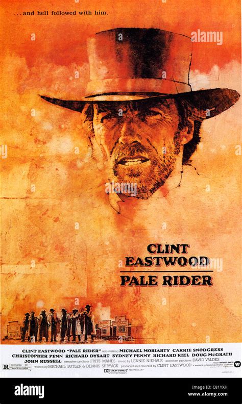 PALE RIDER Poster for 1985 Malpaso film with Clint Eastwood Stock Photo ...