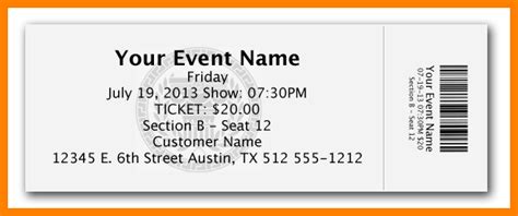 Blank Admission Ticket Template Sample Professional T - vrogue.co