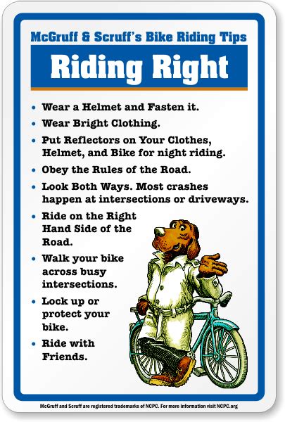 McGruff and Scruff's Bike Riding Tips Sign, SKU: K-4069