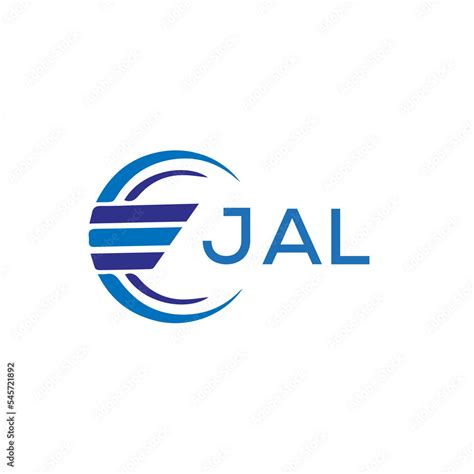 Vetor de JAL letter logo. JAL blue image on white background. JAL vector logo design for ...