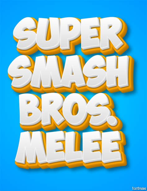 Super Smash Bros. Melee Text Effect and Logo Design Videogame