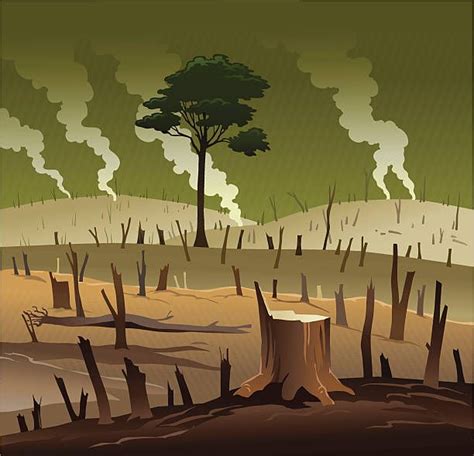 Deforestation High Res Illustrations in 2023 | Earth drawings, World environment day posters ...