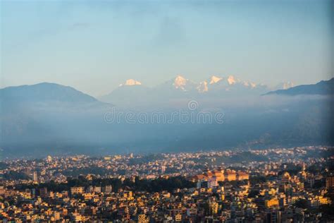 Mount Everest and Kathmandu Stock Photo - Image of everest, aerial ...