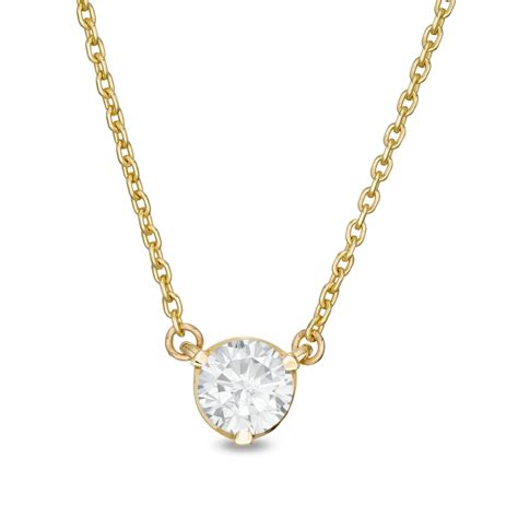 Zales Private Collection 1/3 CT. Certified Colorless Diamond Solitaire Necklace in 14K Gold (F ...