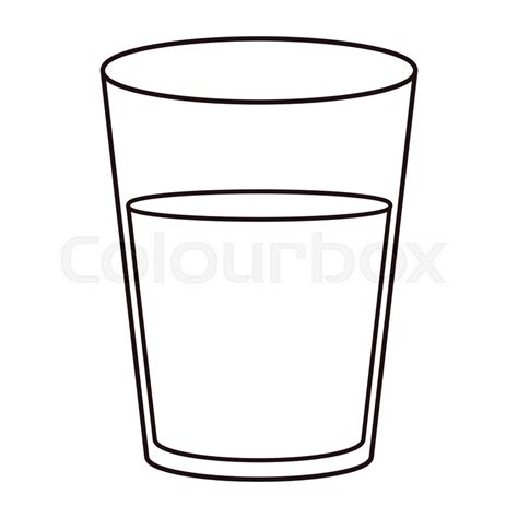 Water glass cup in black and white ... | Stock vector | Colourbox