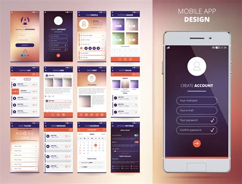 Smartphone Application Templates 481114 Vector Art at Vecteezy