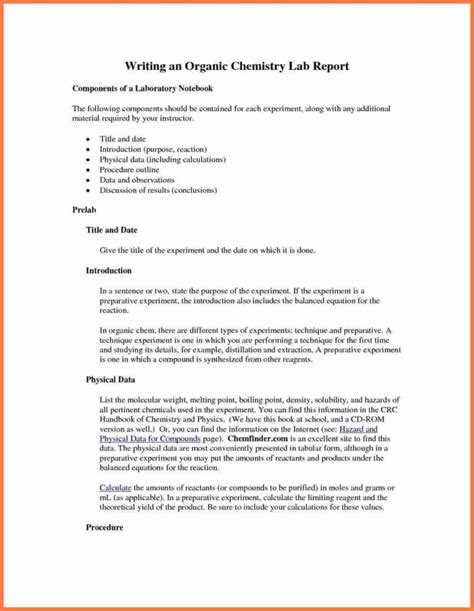 003 Organic Chemistry Lab Report Example Also Ibmistry Intended For Lab ...