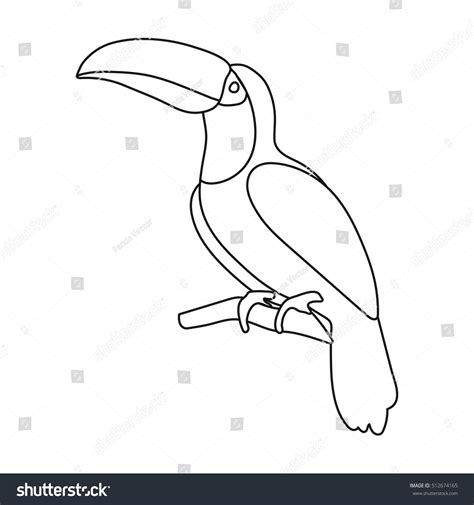 Toucan Icon Outline Style Isolated On Stock Vector (Royalty Free ...