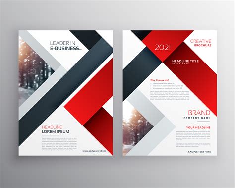 abstract red black geometric brochure design template - Download Free Vector Art, Stock Graphics ...