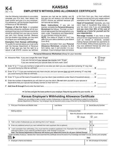 KS DoR K-4 2018-2022 - Fill out Tax Template Online | US Legal Forms