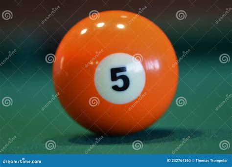 The Number Five Ball on Pool Table Stock Photo - Image of five, concept ...