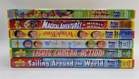 THE WIGGLES DVD Lot of 6 Wiggly Safari Magical Adventure Sailing Lights ...