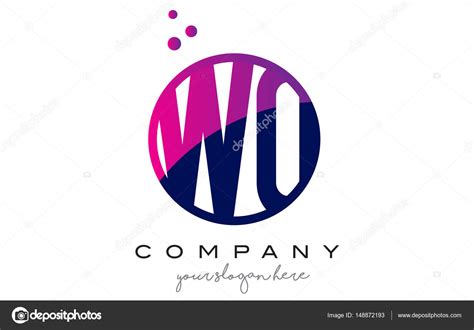 WO W O Circle Letter Logo Design with Purple Dots Bubbles Stock Vector Image by ©twindesigner ...