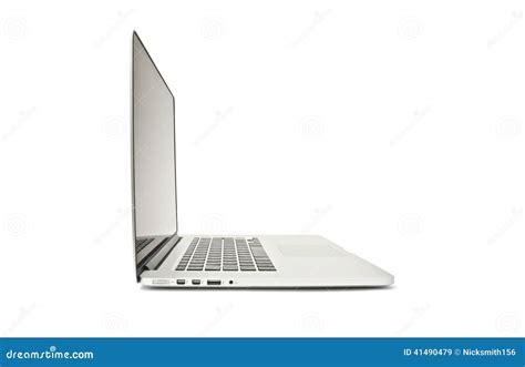 Retina Macbook Pro - Side View On White Editorial Stock Image - Image ...