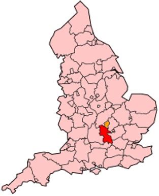 A Map of Buckinghamshire County England. Buckinghamshire County Map