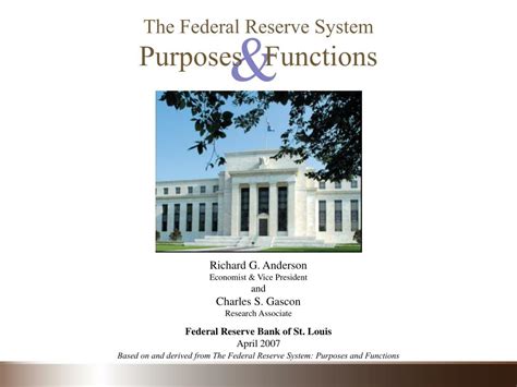 PPT - The Federal Reserve System Purposes Functions PowerPoint ...